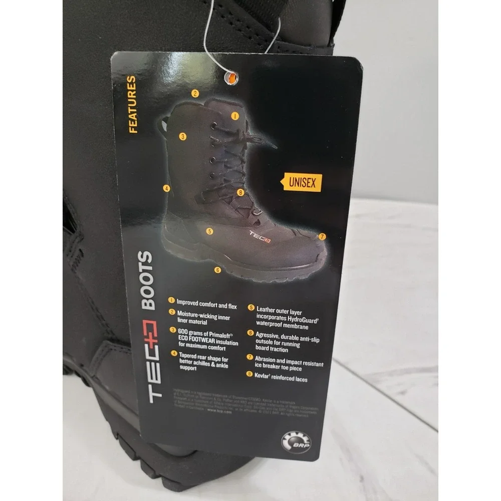TEC+ Boots Men's Size 5 Black Waterproof Primaloft BRP‎ Snow Winter Ski-Doo NWT